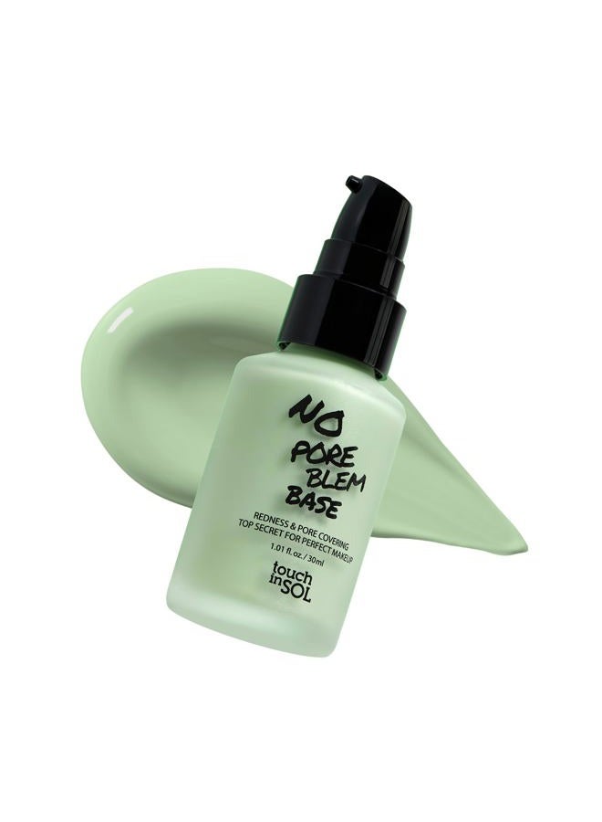TOUCH IN SOL Redness Correcting Base Primer 1.01 fl.oz. - Pore Minimizing Green Toned Makeup Base - Tone Neutralizing before Foundation - Minimize Rosacea, Redness - No Pore Blem Primer Base - Image 1